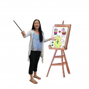 caroline with easel