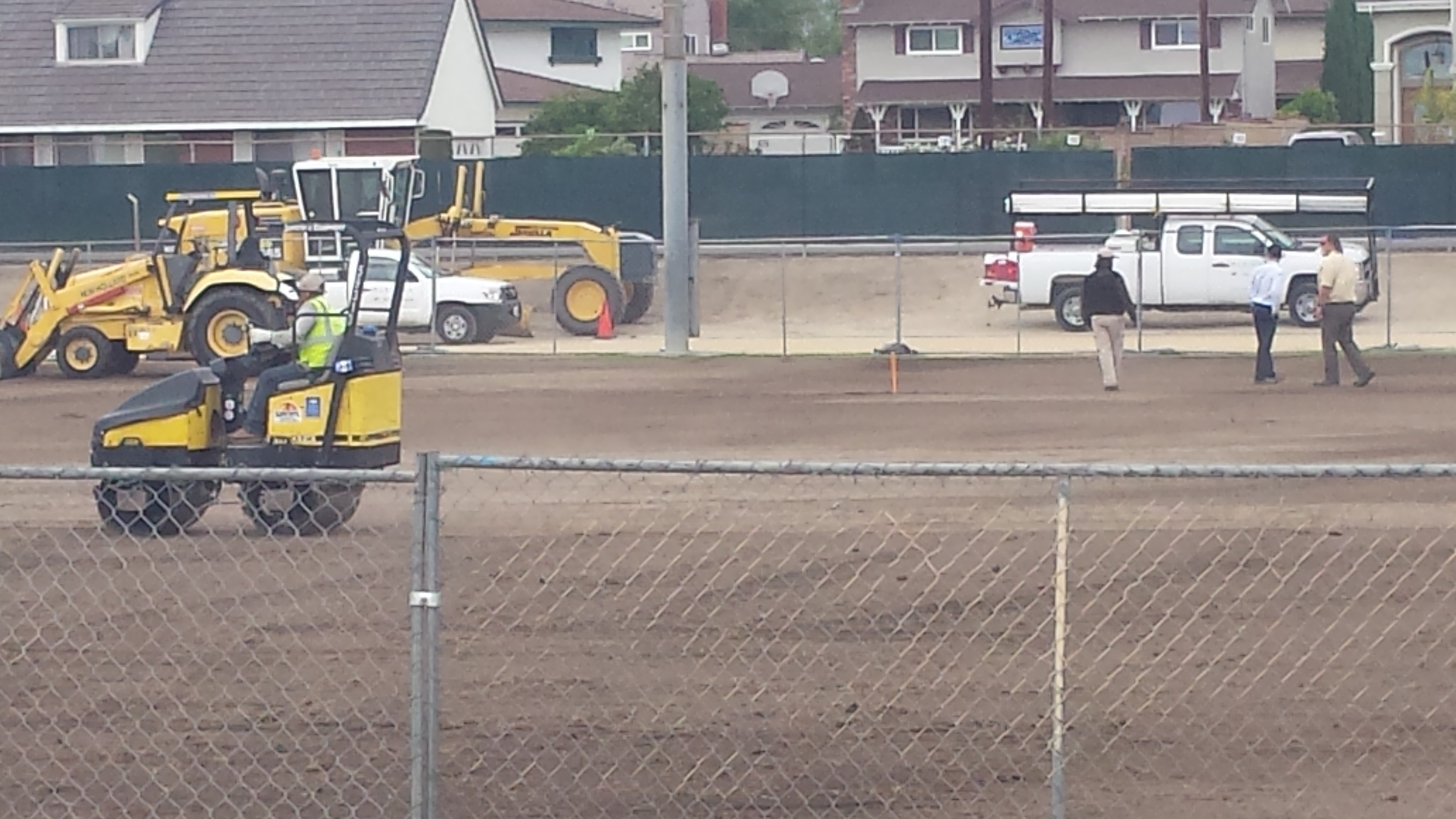 Football field fenced off for renovation