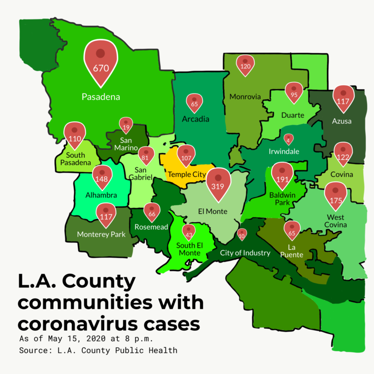 L.A. County communities with coronavirus cases