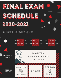 INFOGRAPHIC: Final Exam Schedule 2020-2021